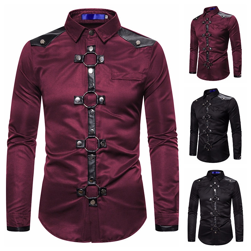 Punk & Gothic Streetstyle Bluse / Hemd Ritter Kostüm Herren Maskerade Party / Abend Erwachsene Bluse 2026 - $51.99 –P2