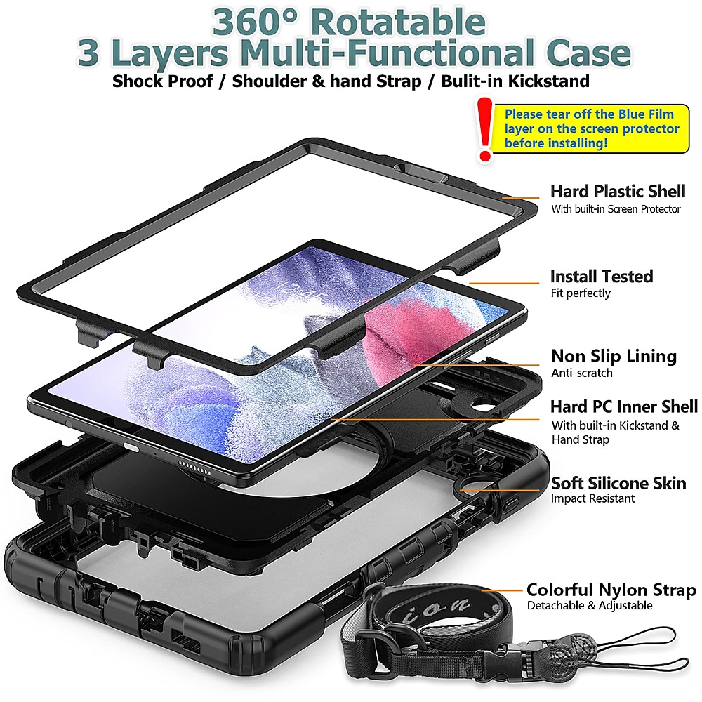 Tablet Case Cover For Samsung Galaxy Tab A8 10.5'' A7 Lite 8.7'' A7 10.4'' A 8.0" 2022 2021 2020 2019 Portable Handle with Stand Holder TPU 2025 - $38.99 –P6
