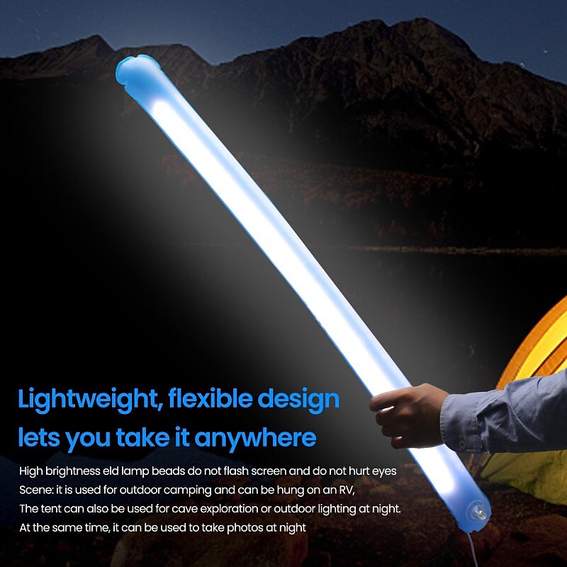 LED Camping Light Outdoor Inflatable Tube Light Portable Foldable USB Interface Tube Light Outdoor Emergency Travel Hiking Camping Tent Light Emergency Lighting 2025 - $30.99 –P6