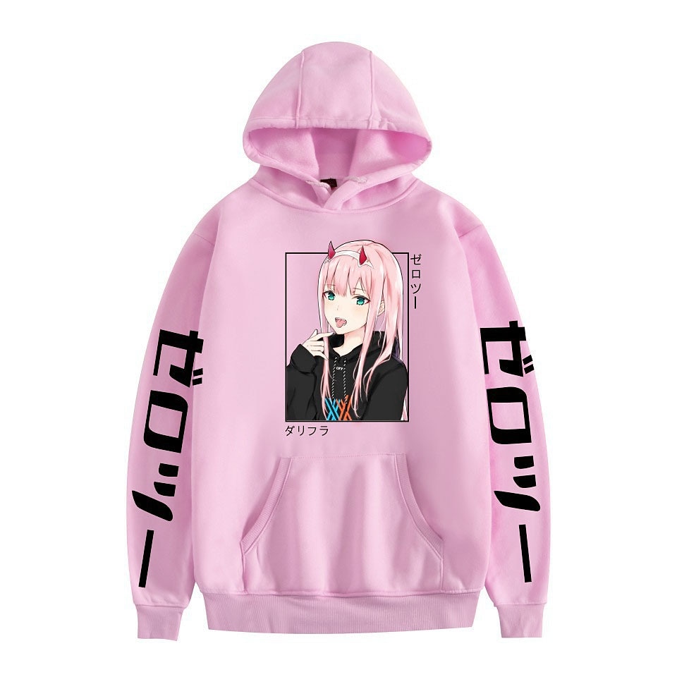 Darling in the Franxx Zero Two 02 Bluza z Kapturem Anime Kreskówka Anime Harajuku Graficzny Kawaii Na Dla par Męskie Damskie Dla dorosłych Powrót do szkoły Tłoczenie na gorąco 2025 - zł119.99 –P6
