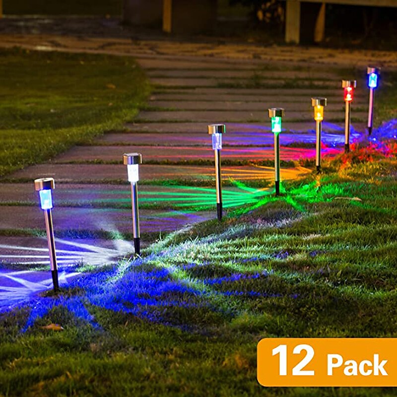 12pcs Outdoor Pathway Lights Solar Garden Light Waterproof LED Solar Lawn Light Garden Deck Walkway Solar Landscape Decoration Night Light 2025 - $37.99 –P10