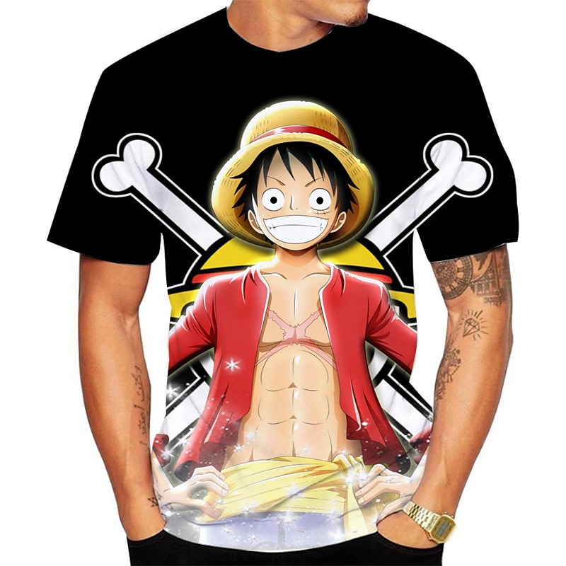 One Piece Monkey D. Luffy T-skjorte Anime Tegneserie Animé 3D 3D Harajuku Graphic Til Par Herre Dame Voksne Tilbake til Skolen 3D-utskrift 2025 - $17.99 –P3