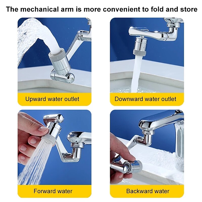 Alloy Faucet Extender Head Replacement Mechanical Arm 1080° 2 Mode Sprayer Nozzle Attachment, Water Aerator Bubbler for Bathroom Kitchen, Universal Tap Extend Spray Filter Spout Adapter Accessories 2025 - $11.49 –P4