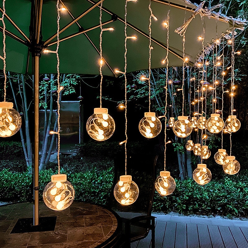 energia solare led sfera dei desideri stringa di luce fata flessibile filo di rame stringa di luce per tenda per giardino cortile vacanza festa di natale illuminazione decorativa colorata del 2025 a $58.99 –P11
