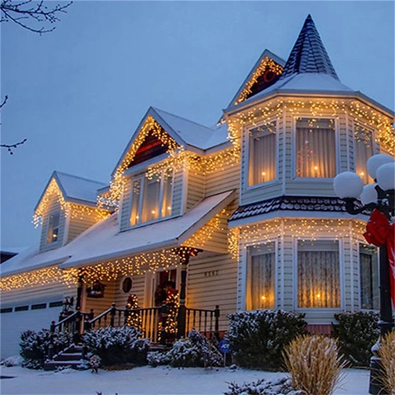 led rideau lumières solaire 3x0.5m 4mx0.6m 5x0.8 24v basse tension télécommande énergie solaire plug-in double usage guirlande lumineuse thanksgiving noël fête en plein air décoration de jardin de 2025 ? $39.99 –P10