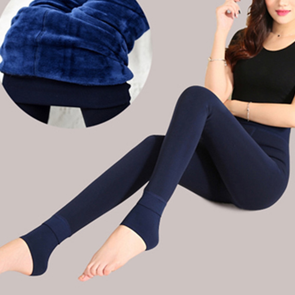Mujer Pantalones de lana Medias Plano Media cintura Longitud total Negro Otoño invierno 2025 - $12.99 –P3