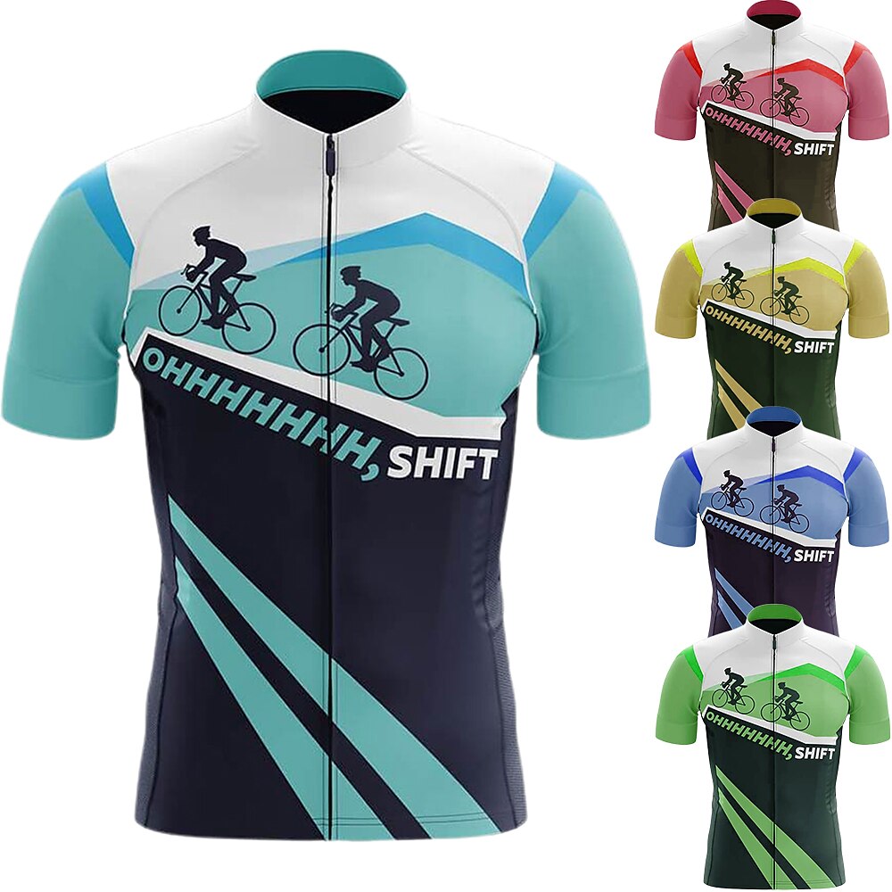 21Grams Herr Cykeltröja Kortärmad Cykel Överdelar med 3 bakfickor Bergscykling Vägcykling Andningsfunktion Snabb tork Fuktabsorberande Reflexremsa Grön Gul Röd Färgblock Polyester Elastan sporter 2025 - $23.19 –P1