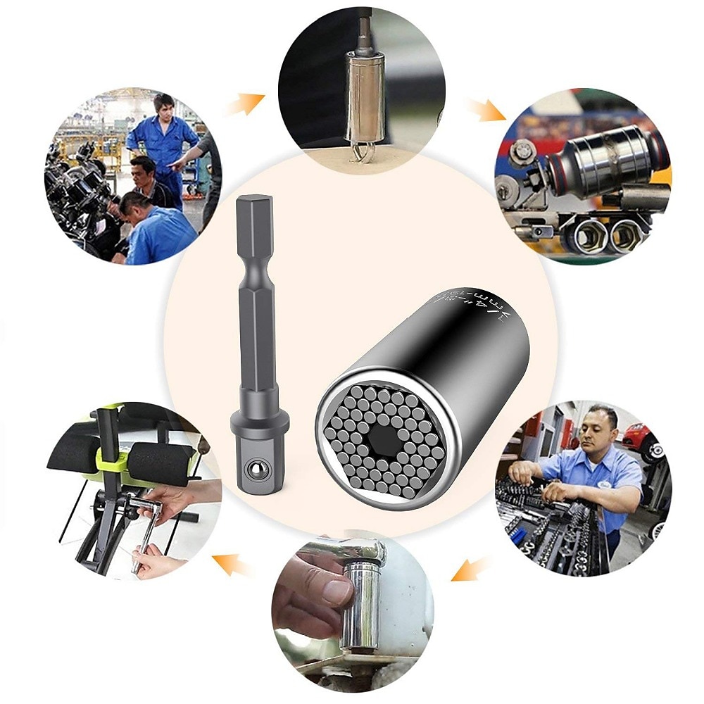 2pc 7-19mm Universal Socket Wrench, Multi-function Ratchet, Hand Drill Motorcycle Repair Socket, Magic Socket Spark Plug 2025 - $10.99 –P11
