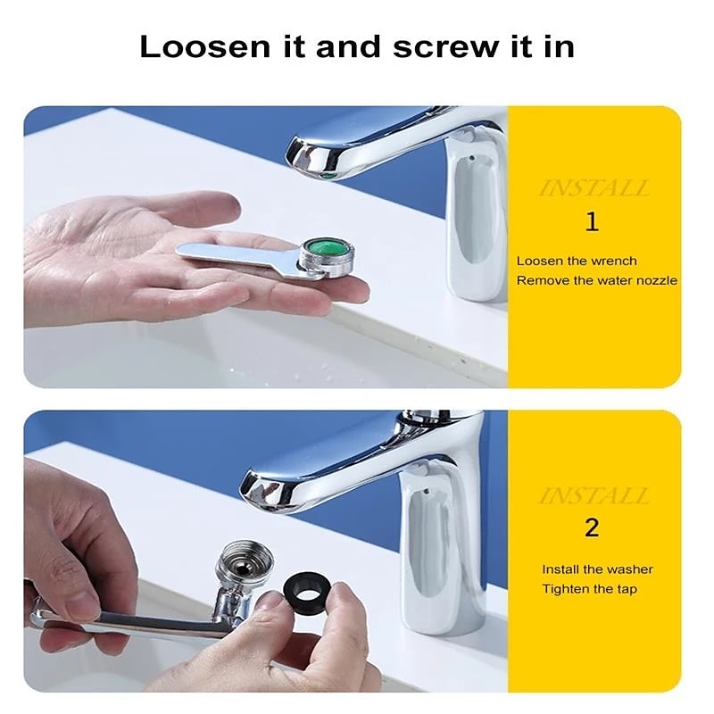 Alloy Faucet Extender Head Replacement Mechanical Arm 1080° 2 Mode Sprayer Nozzle Attachment, Water Aerator Bubbler for Bathroom Kitchen, Universal Tap Extend Spray Filter Spout Adapter Accessories 2025 - $11.49 –P3