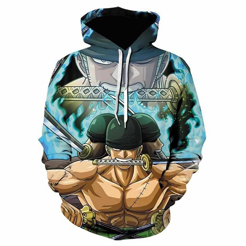 One Piece Opice D. Luffy Roronoa Zoro Kapuce Anime Animák Anime 3D 3D Harajuku Grafika Pro Pro páry Pánské Dámské Dospělé Zpátky do školy 3D tisk 2025 - $32.99 –P3