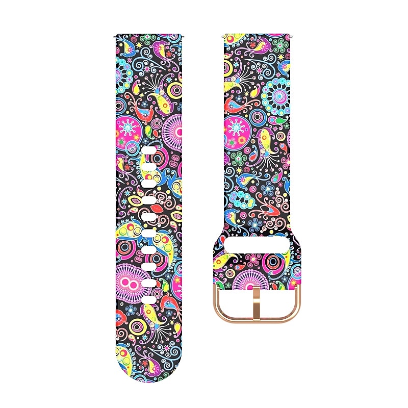 Pulseira de Smartwatch Compatível com Fitbit Versa 2 / Versa Lite / Versa SE / Versa Silicone Relógio inteligente Alça Impermeável Ajustável Respirável Estampado Floral Substituição Pulseira de 2025 por $13.99 –P8