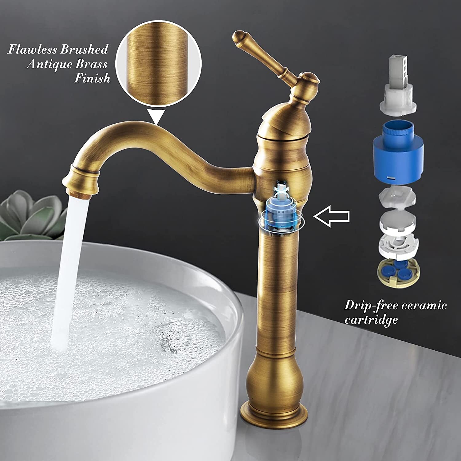 Bathroom Sink Mixer Faucet Deck Mounted, 360 Swivel Washroom Basin Taps Single Handle Rose One Hole Electroplated Faucet with Hot and Cold Water Gold/Black/Brushed Gold/Brass/Rustic Nickel 2025 - $97.99 –P2