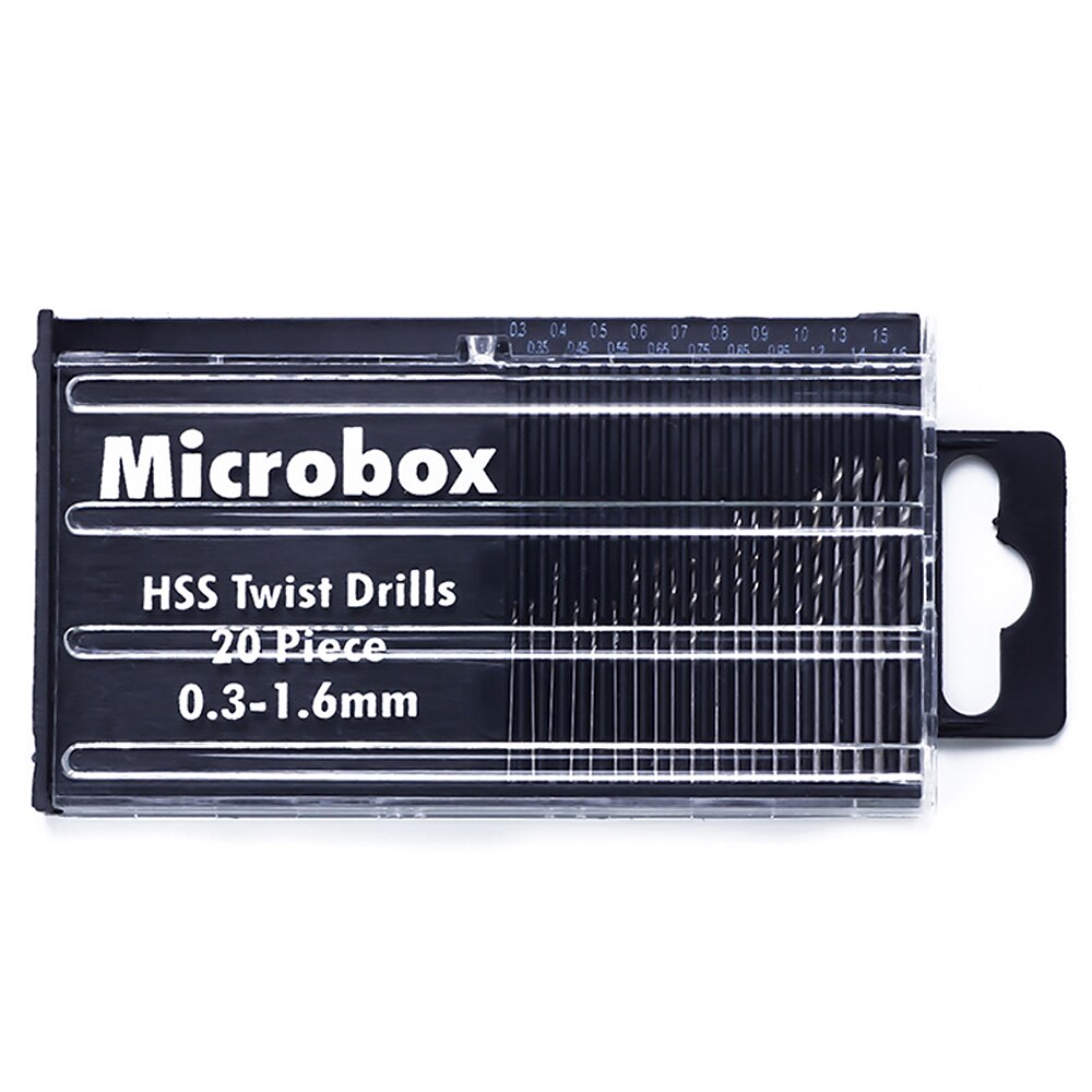2025年 20本/セット0.3mm-1.6mmミニ高速度鋼ツイストドリルビットセットマイクロhssドリルビットセットケース付き  コレクション – $7.99 –P6