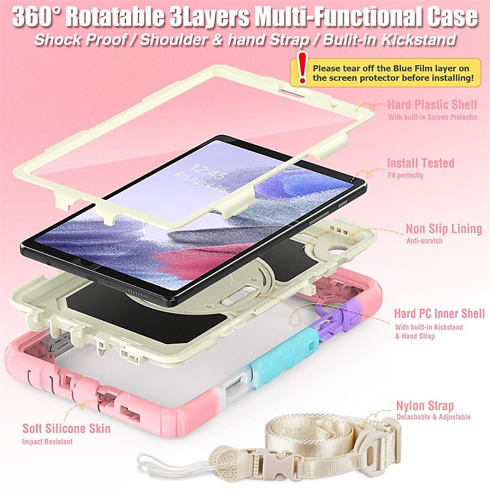 Tablet Case Cover For Samsung Galaxy Tab A8 10.5'' A7 Lite 8.7'' A7 10.4'' A 8.0" 2022 2021 2020 2019 Portable Handle with Stand Holder TPU 2025 - $38.99 –P13