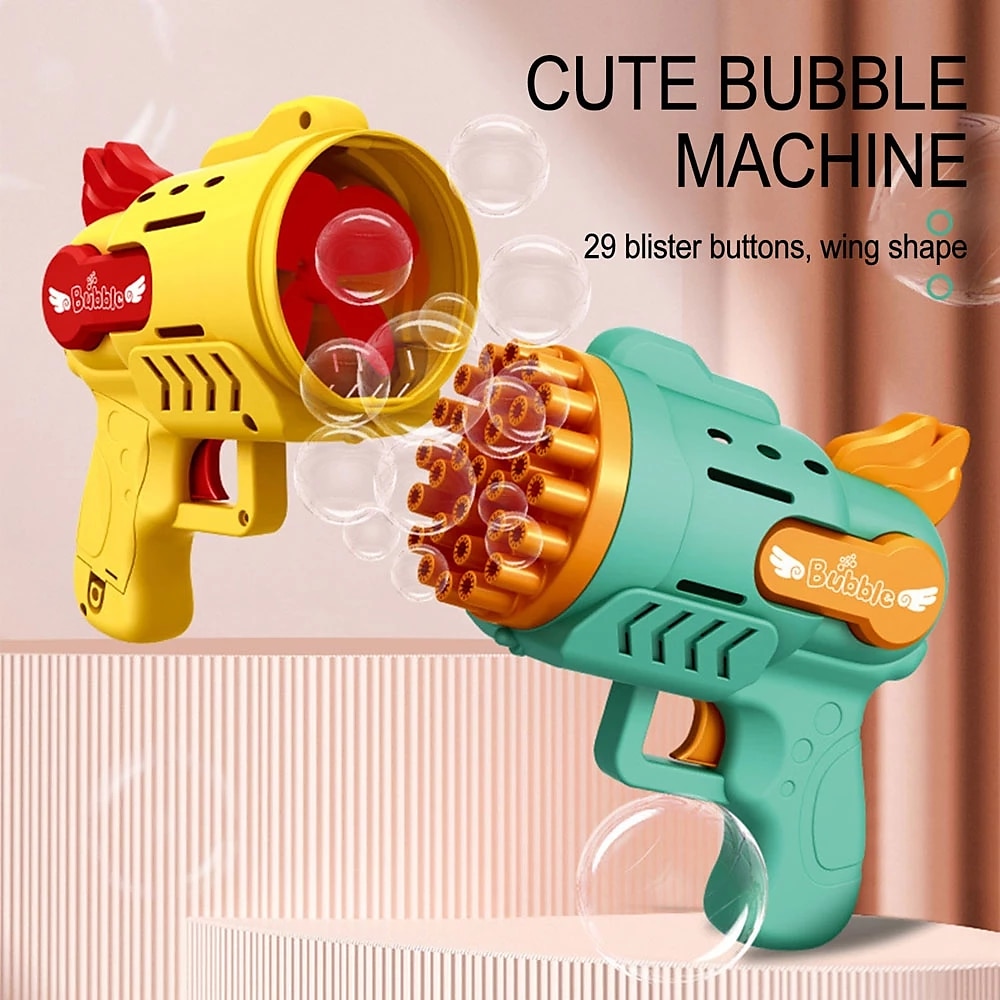raket bubbelpistol 29 håls automatisk såpbubblor maskin utomhusleksak för barn födelsedagspresenter bröllopsfest sommarpojkar present 2025 - $21.99 –P4