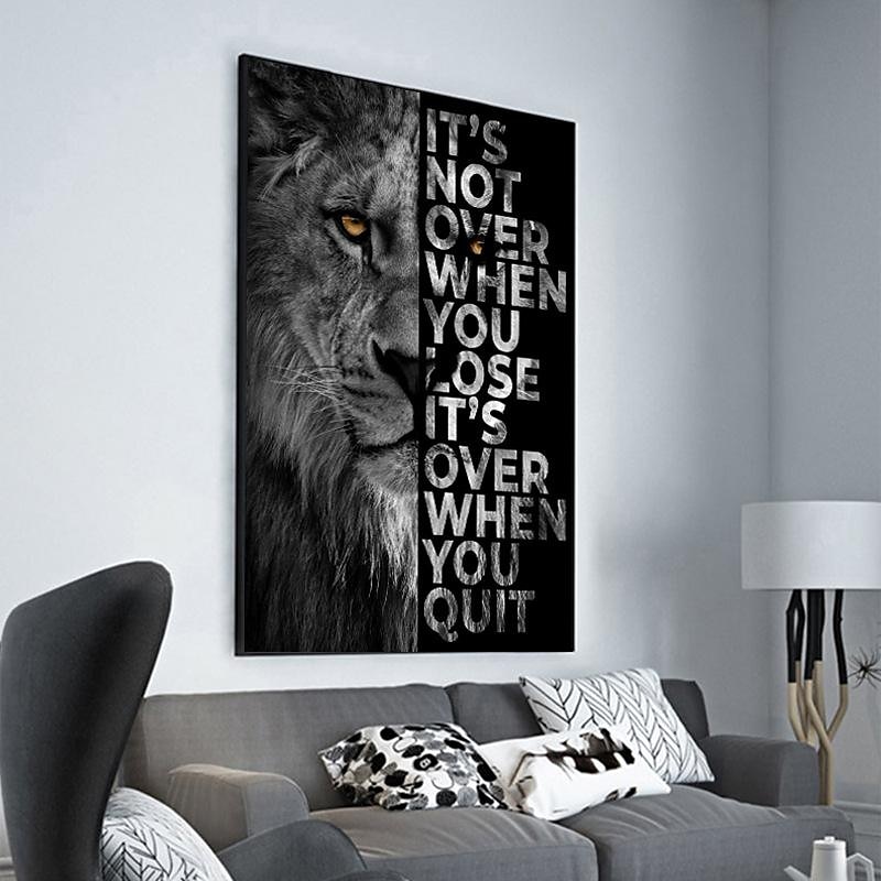 1 Panel Quotes Prints Posters/Picture Animal Lion Letters Inspirational Quotes Modern Wall Art Wall Hanging Gift Home Decoration Rolled Canvas No Frame Unframed Unstretched Multiple Size 2025 - $28.99 –P4