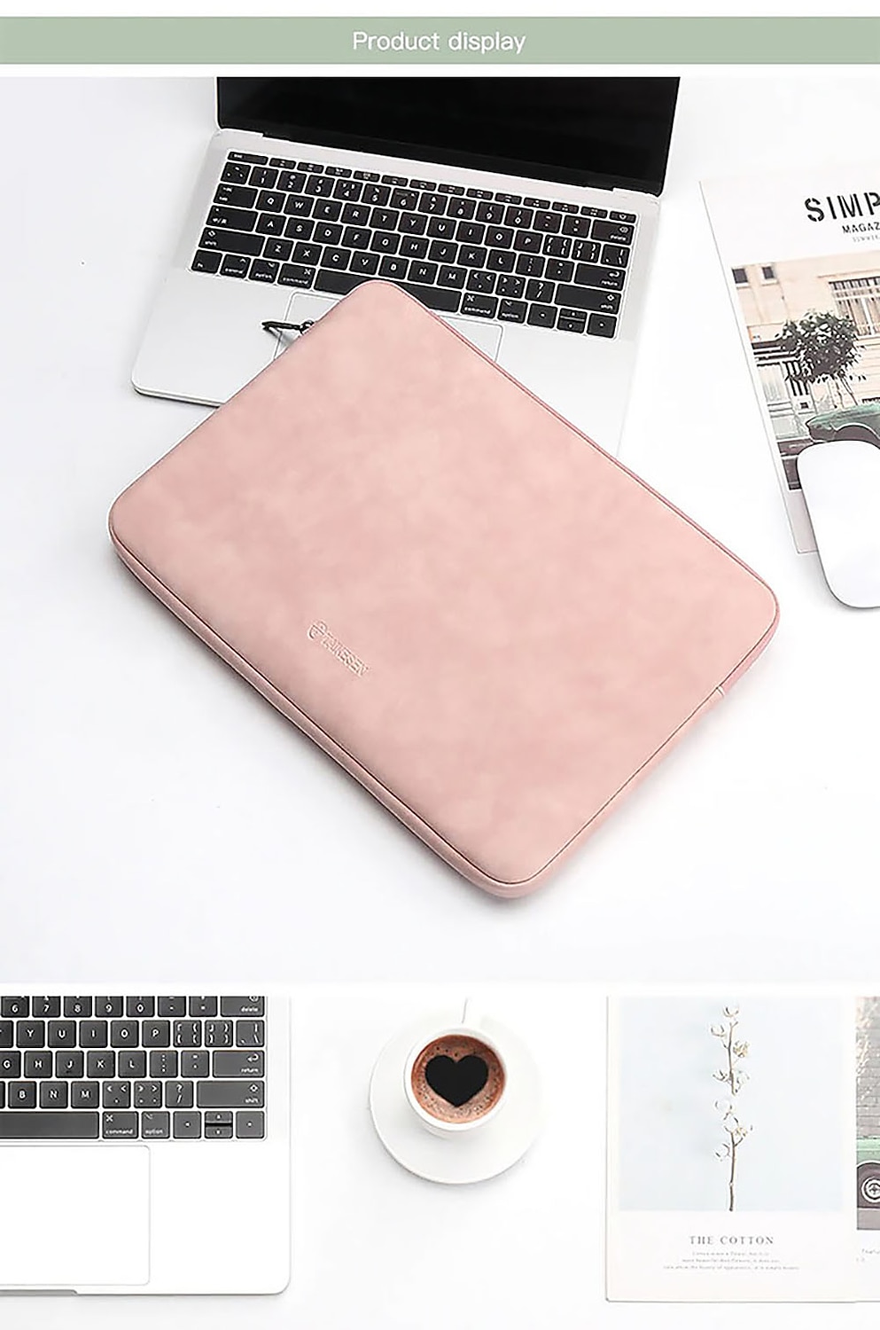 laptop sleeves litbest 10" 12" 14" veske til bærbar PC, kompatibel med macbook, hp, dell, lenovo, asus, acer, chromebook notebook, vanntett støtsikker pu skinn solid farge, for kontor&amp; skoler 2026 - $22.99 –P17