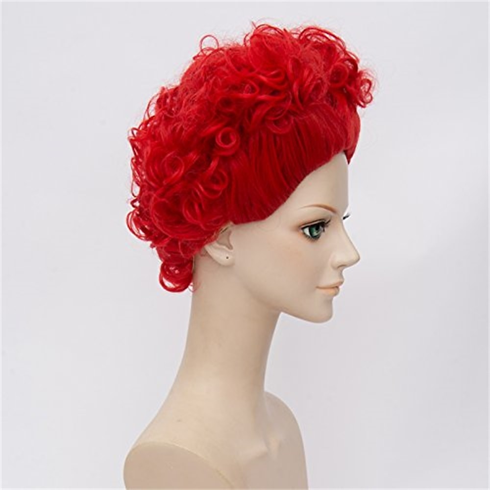 Peruca Cosplay Rainha Vermelha para Mulheres e Meninas Pré-estilizada Curta Cacheada e Fluffy Perucas de Festa Cosplay Halloween de 2025 por $24.99 –P14