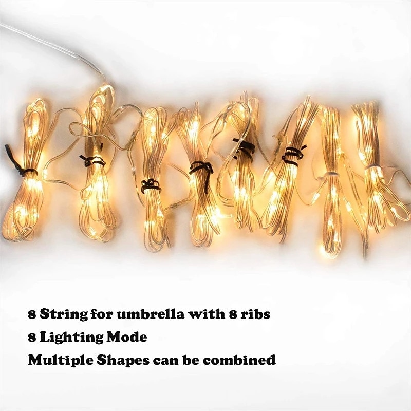 Solar Patio Umbrella Light Outdoor 104LEDs Fairy String Light Waterproof for Yard Garden Camping Decoration Colorful Xmas Lighting 2025 - $28.99 –P18