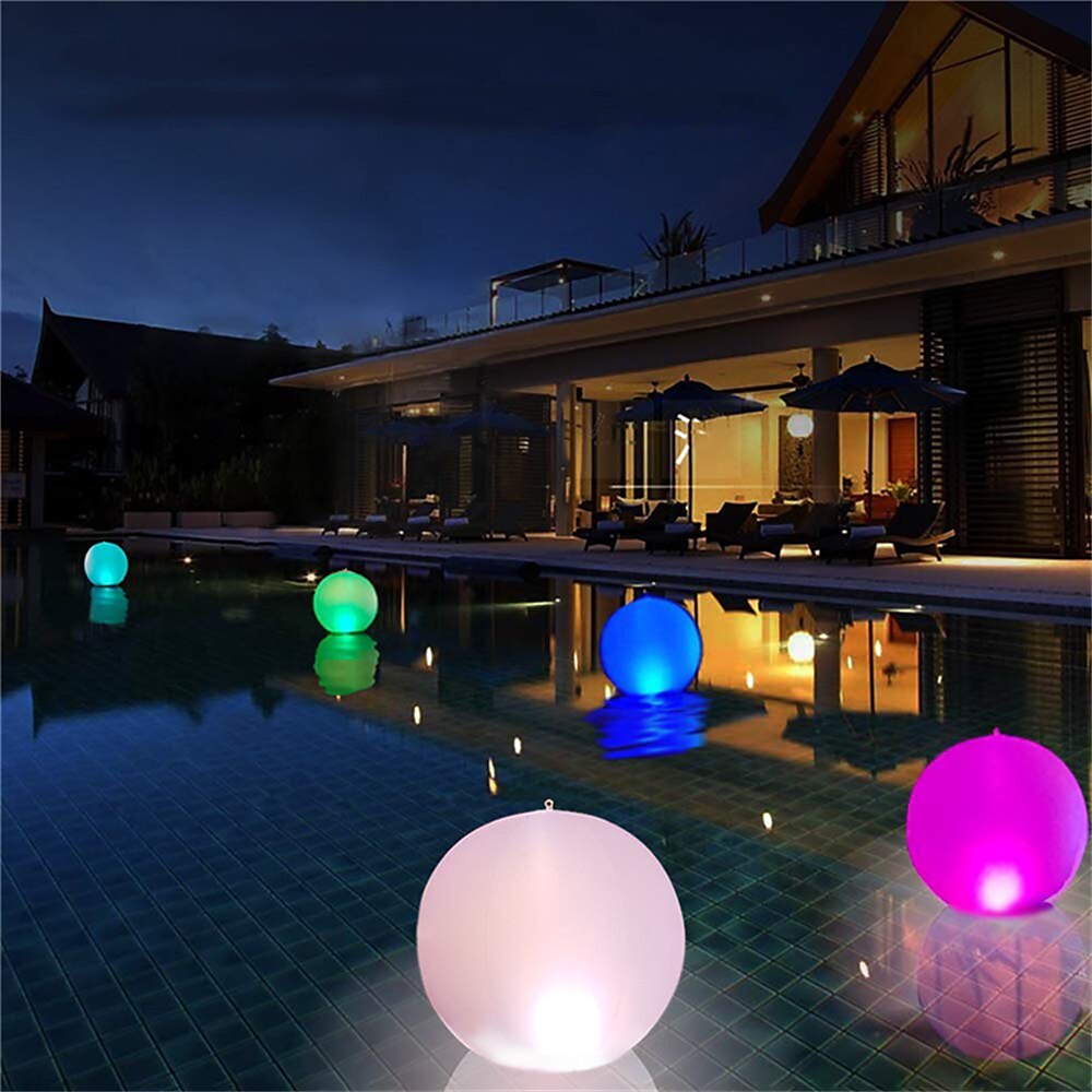 led זוהר כדור חוף אור 60 ס"מ rgb שלט רחוק 16 צבעים עמיד למים מתנפח בריכה צפה אור חצר מנורת מסיבת דשא 2025 - $31.99 –P3