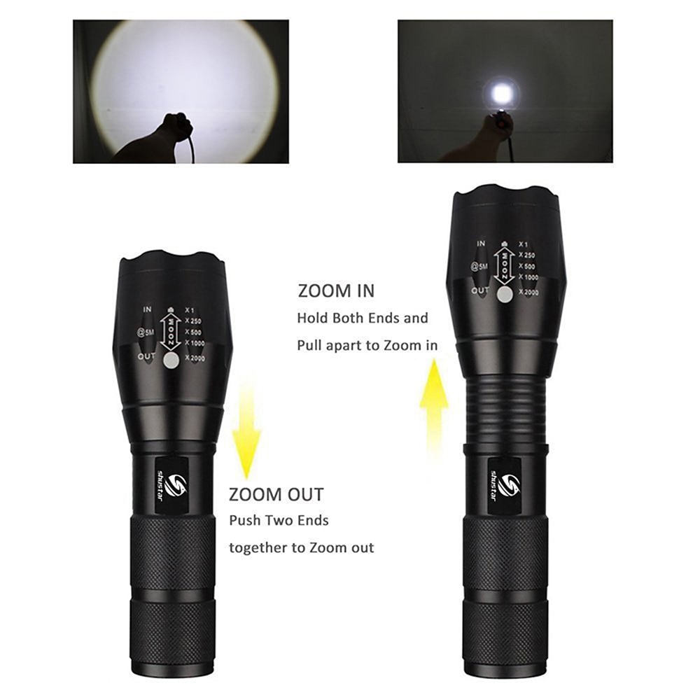 LED Flashlight Ultra Bright Torch L2/V6 Camping Light 5 Switch Modes Waterproof Zoomable Torch Light Emergency Use 18650 Battery 2025 - $15.49 –P3