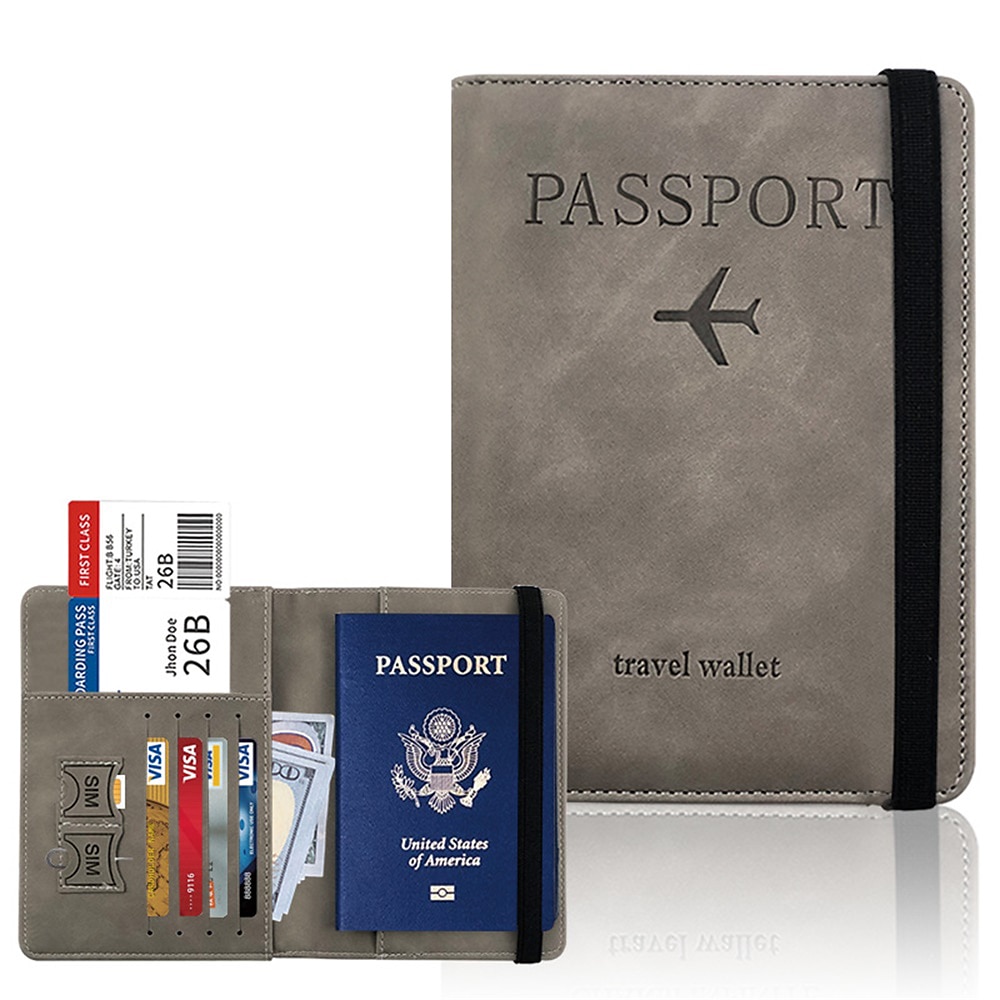 Rfid Passport Bag Pu Leather Multi-function Can Put Sim Card Id Bag Leather Case Passport Holder 2025 - $11.99 –P6