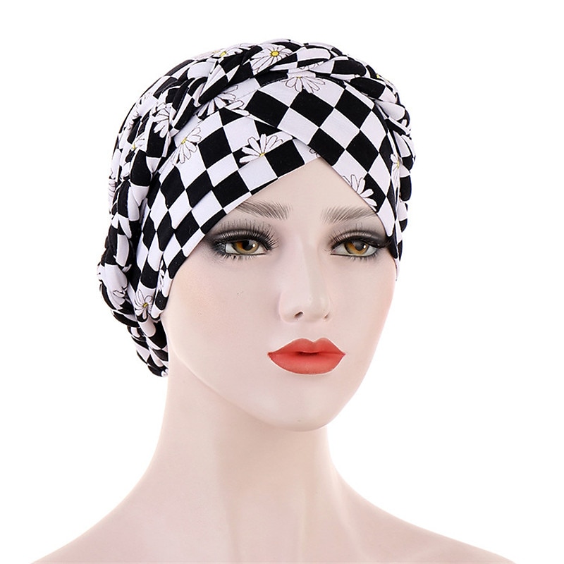Lenço de turbante muçulmano com estampa de algodão para mulheres bonés islâmicos internos hijab lenços de cabeça de envoltório árabe femme musulman turbante mujer de 2025 por $11.99 –P8