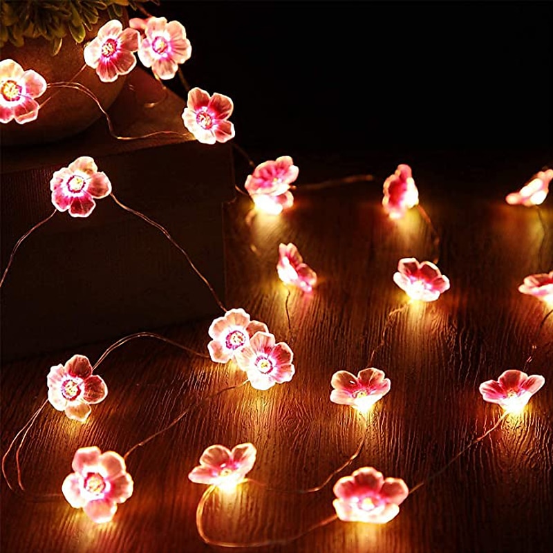 solenergi kirsebærblomst lysstreng 4m 40led utendørs vanntett hage fe lys jule bryllupsfest uteplass helligdager balkong hjem dekorasjon 8 modus belysning 2025 - $23.99 –P5