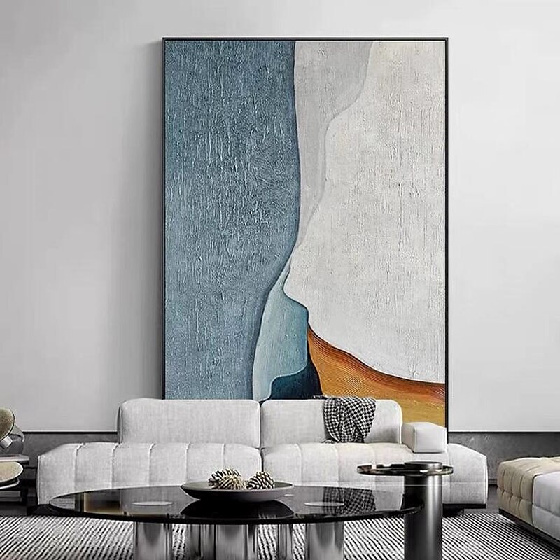 Handmade Hand Painted Oil Painting Wall Art Modern Abstract Blue Painting Canvas Paintings Home Decoration Decor Rolled Canvas No Frame Unstretched 2025 - $83.99 –P6