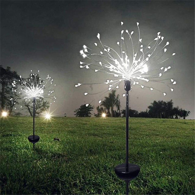 lumini solare pentru căi de artificii în aer liber 2x 1x lumini cu led pe țăruș pentru pasarelă grădină curte decor peisaj 120 led-uri zâne lumină de Crăciun pentru grădină stradă curte gazon 2025 - $15.99 -P16