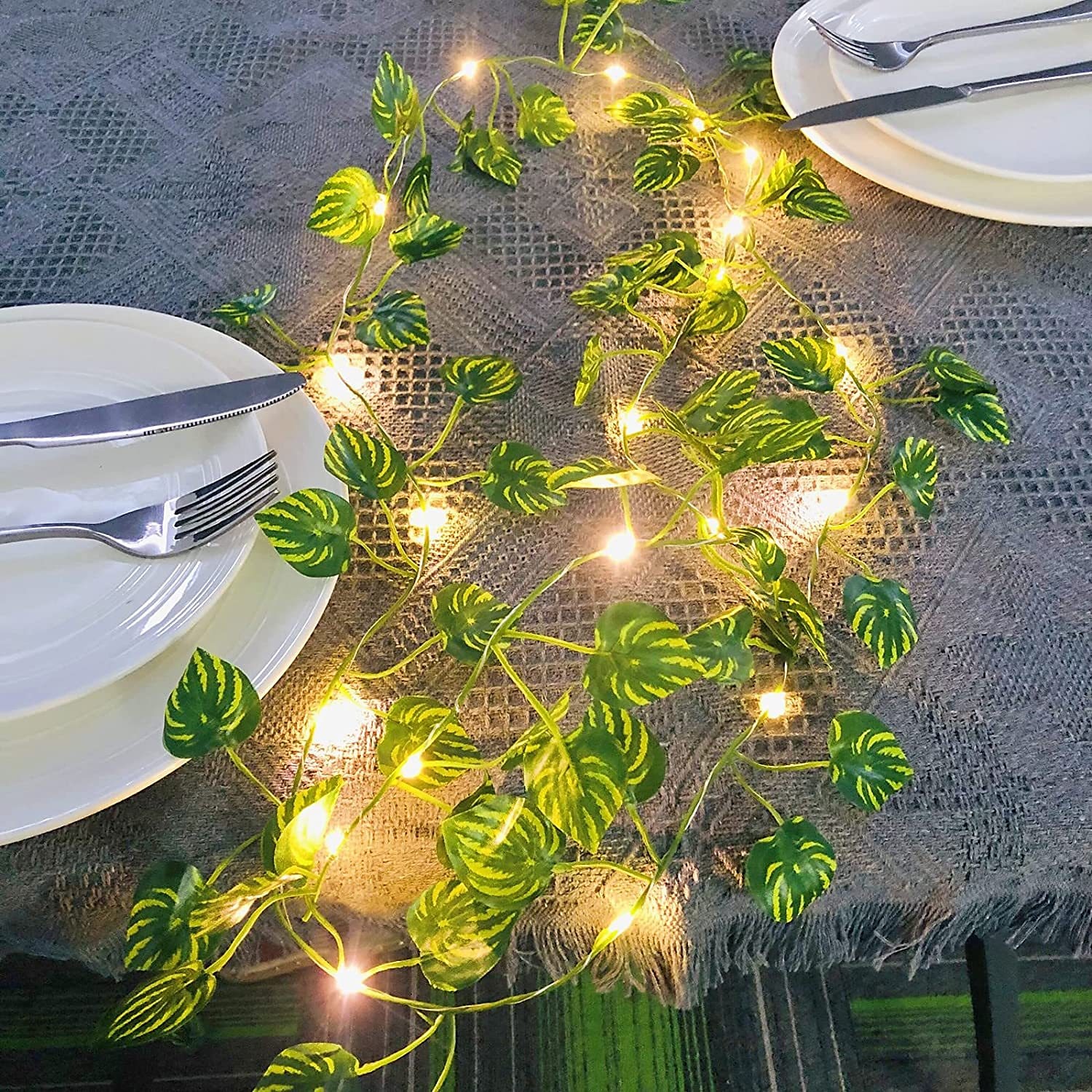 ghirlande solare de iederă artificială lumini suspendate pentru decorarea grădinii 2m 20 led-uri în aer liber ip65 frunze rezistente la apă lumini de zâne curte acasă balcon terasă vacanță nunta 2025 - $18.49 –P6
