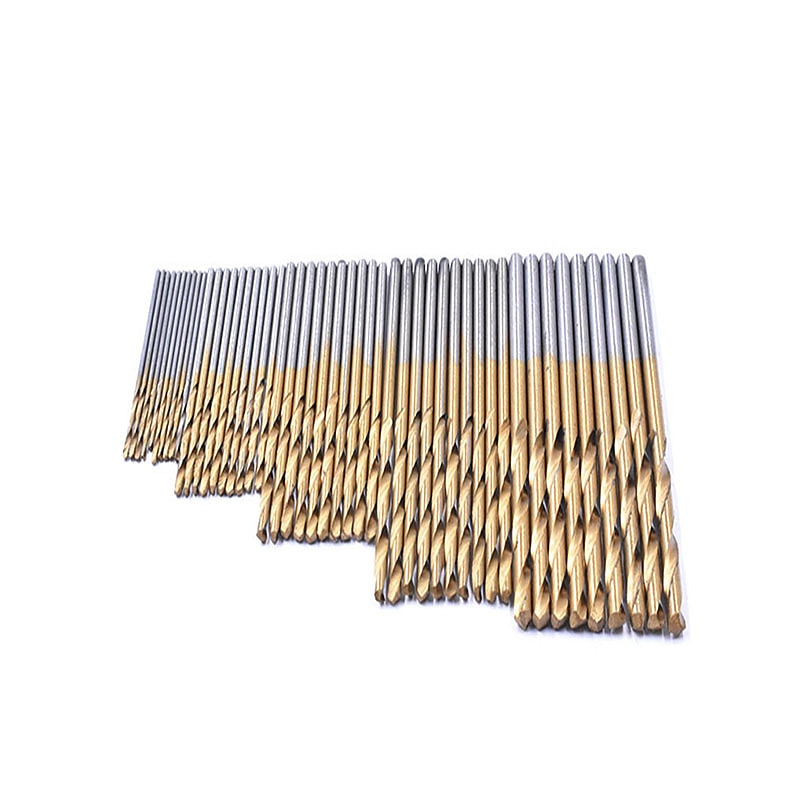 50 stk/sett spiralborsett sagsett hss høystål titanbelagt bor trebearbeidingsverktøy 1/1,5/2/2,5/3 mm for metall 2025 - $8.99 –P4