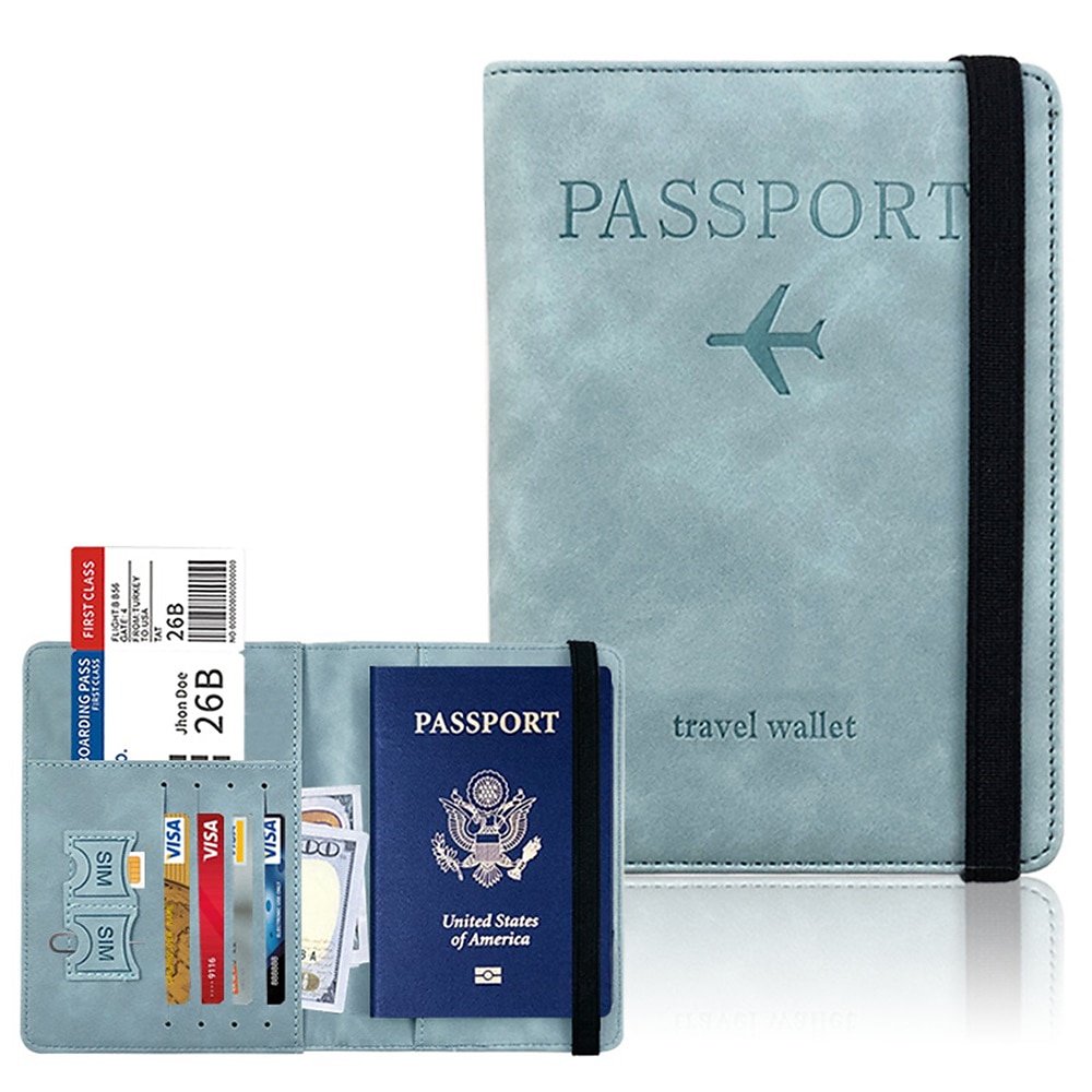 Rfid Passport Bag Pu Leather Multi-function Can Put Sim Card Id Bag Leather Case Passport Holder 2025 - $11.99 –P8