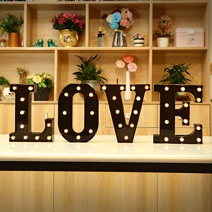 lettere a led luci 26 alfabeto & lampade arabe decorative nere a batteria per feste di matrimonio, compleanno, casa, bar (nero freddo) di nuova concezione del 2025 a $11.99 –P3