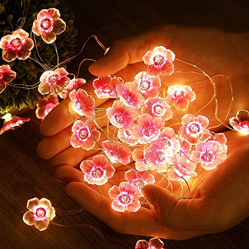 solenergi kirsebærblomst lysstreng 4m 40led utendørs vanntett hage fe lys jule bryllupsfest uteplass helligdager balkong hjem dekorasjon 8 modus belysning 2025 - $23.99 –P4
