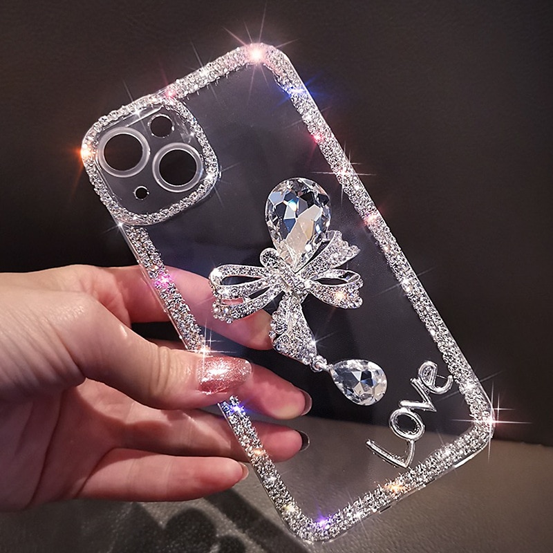 Чехол для iPhone 16e iPhone 15 Pro Max Plus iPhone 14 13 12 11 Pro Max Mini X XR XS Max 8 7 Plus Защитный чехол кристально чистый для женщин девочек блестящий блестящий ударопрочный бабочка с 2025 - $15.99 –P5