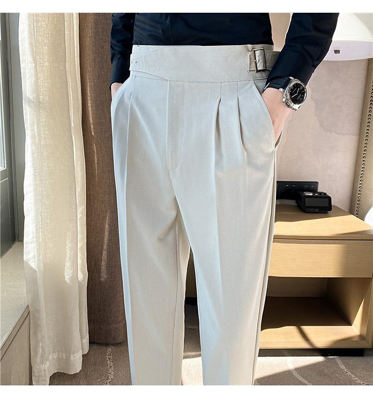 Férfi Érettségi Kosztüm Nadrág Rakott nadrág Öltöny nadrág Zseb Hight Rise Tömör szín Mokaszinok Előírásos Üzleti Napi Elegáns Szüret Haditengerészet Fekete Magas derék 2025 - $54.99 –P4