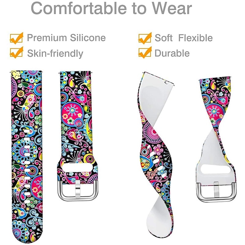 Smart Watch Band Compatible with Fitbit Versa 2 / Versa Lite / Versa SE / Versa Silicone Smartwatch Strap Waterproof Adjustable Breathable Floral Printed Replacement  Wristband 2026 - $11.99 –P6