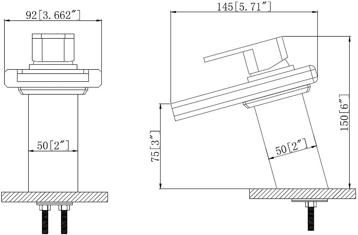 Robinet mitigeur d'évier de salle de bain avec bec cascade en verre finition chromée monté sur le pont, robinet de lavabo de vasque mitigeurs de baignoire vanité de 2025 ? $72.99 –P3