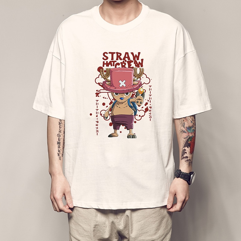 One Piece Tony Tony Chopper T-shirt Animé Tecknat Anime Harajuku Grafisk Söt Till Par Herr Dam Vuxna Tillbaka till Skolan Varmstämpling 2025 - GBP £12 –P3