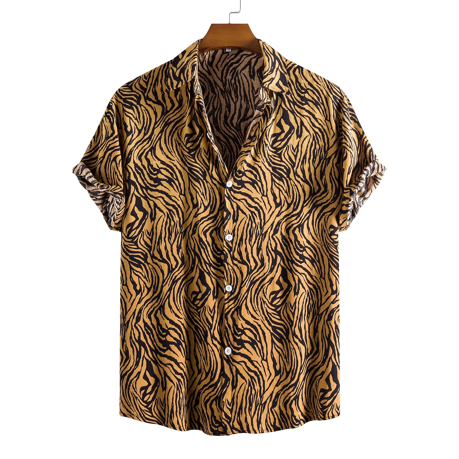 Homme Léopard Chemise Chemise boutonnée Manche Courte Mode Design Décontractées Extérieur Casual Vacances Eté Printemps Col rabattu Patchwork Imprimer Bouton bas Noir / Blanc Jaune Vert de 2025 ? $24.99 –P1