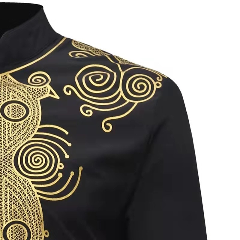 Herren Hemd Moderne afrikanische Outfits Afrikanischer Druck Dashiki Maskerade Erwachsene Hemd Party 2025 - $45.99 –P9