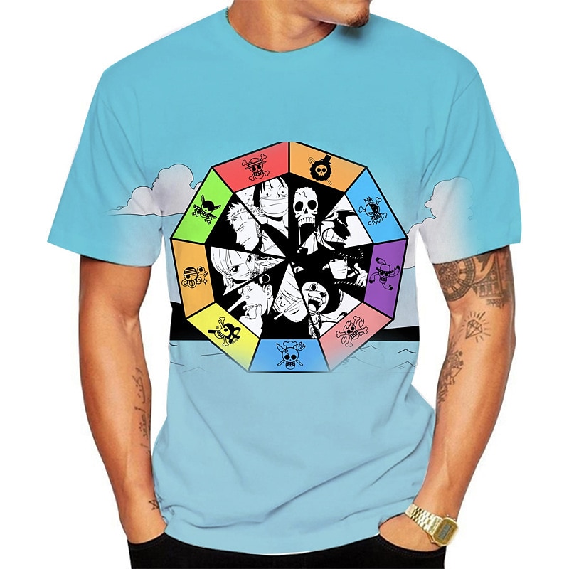 One Piece Monkey D. Luffy T-skjorte Anime Tegneserie Animé 3D 3D Harajuku Graphic Til Par Herre Dame Voksne Tilbake til Skolen 3D-utskrift 2025 - $17.99 –P9