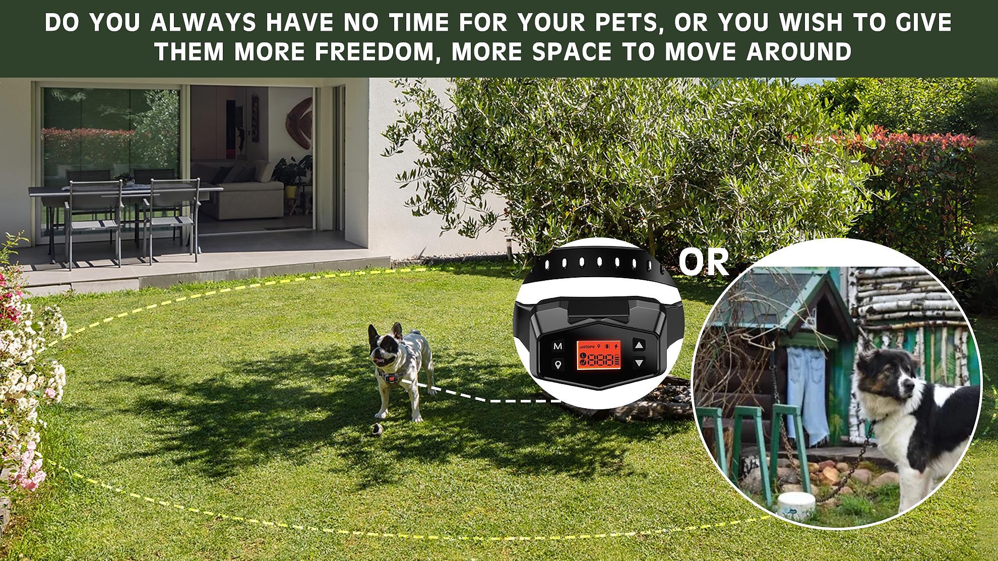 GPS Wireless Pet Fence Pet Containment System Covers up to 999 Yard Waterproof Receiver with Tone/Static Correction 2024 - $116.99 –P1