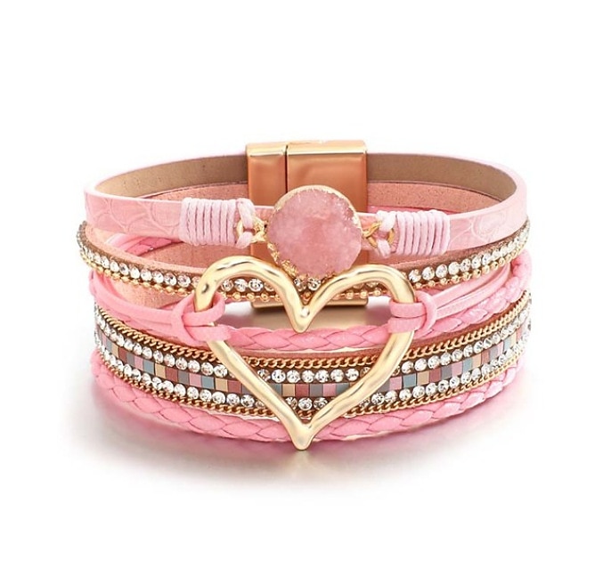 1pc Magnetverschluss Boho Wickelarmbänder Ledermanschette Armreif Perlenarmbänder für Frauen stapelbar Unendlichkeitsarmbänder Schmuck 2025 - $12.99 –P13