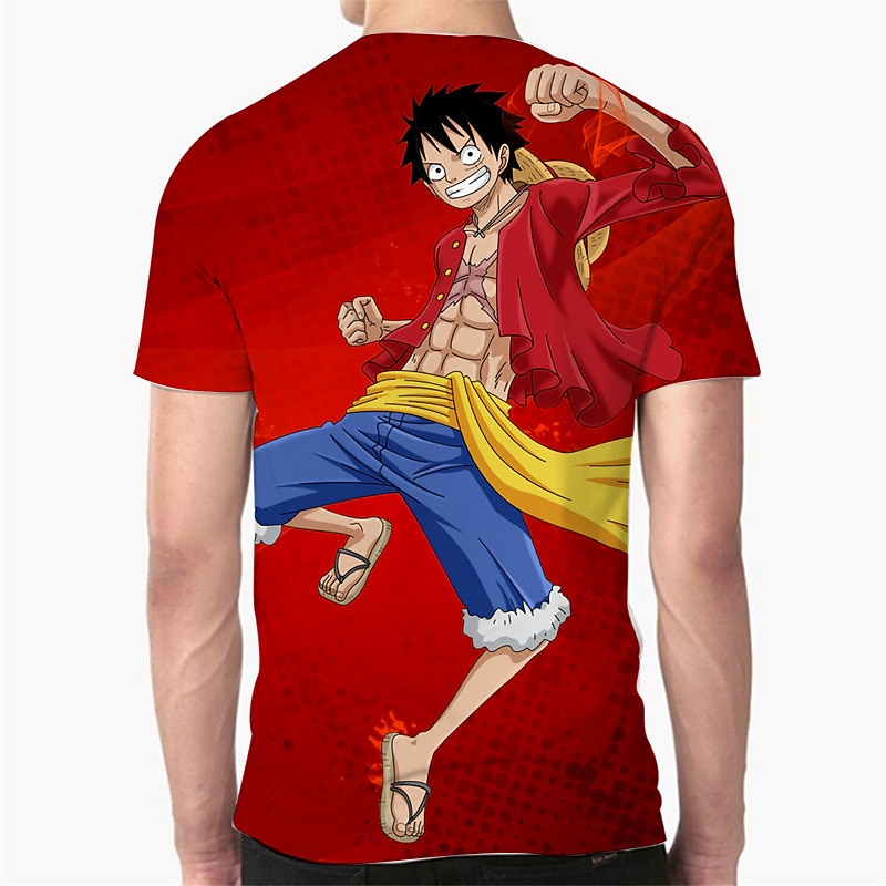 One Piece Monkey D. Luffy T-skjorte Anime Tegneserie Animé 3D 3D Harajuku Graphic Til Par Herre Dame Voksne Tilbake til Skolen 3D-utskrift 2025 - $17.99 –P2
