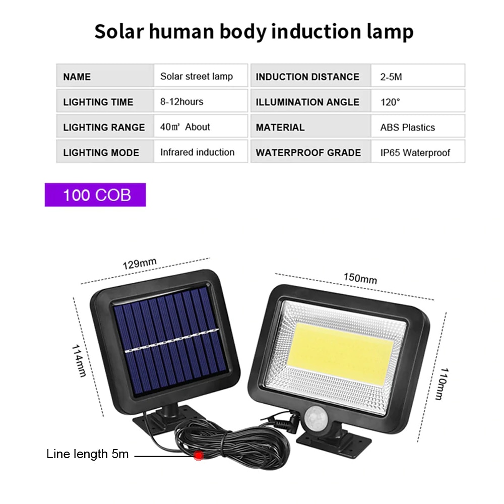 LED Flood Lights Split Solar Lamp Outdoor Motion Sensor LED Solar Floodlight Outdoor Safety Solar Lamp Waterproof 3 Lighting Modes Including 16.4 Feet (about 5 meters) Cable Suitable for Garden Yard Garage 2025 - $29.99 –P5