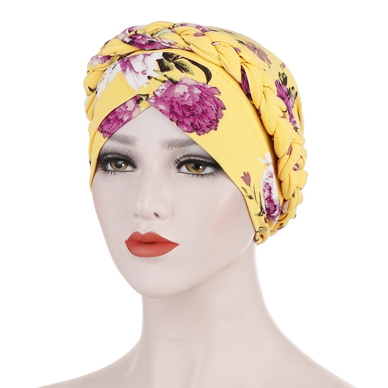 Lenço de turbante muçulmano com estampa de algodão para mulheres bonés islâmicos internos hijab lenços de cabeça de envoltório árabe femme musulman turbante mujer de 2025 por $11.99 –P14