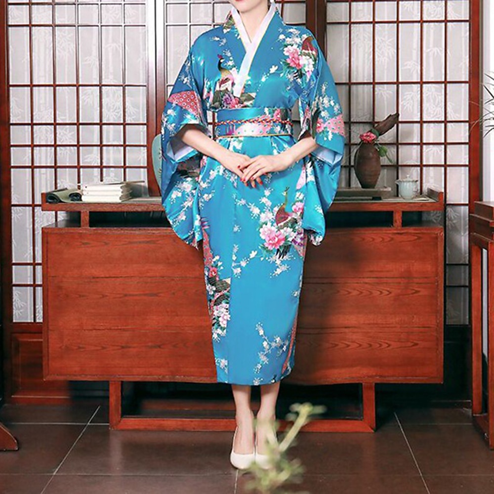 Mujer Yukata Túnica Kimono japonés tradicional Mascarada Adultos Abrigo de kimono Fiesta 2026 - $39.99 –P12