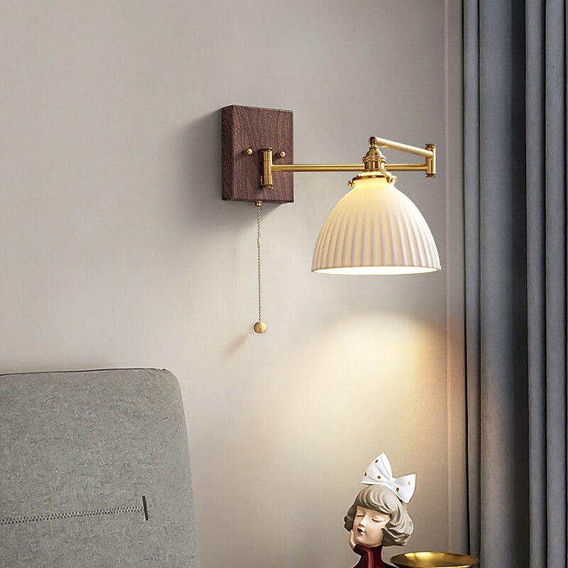 applique da parete per interni moderne in stile nordico led swing armcamera da letto applique da parete in rame 220-240v del 2025 a $464.79 –P4